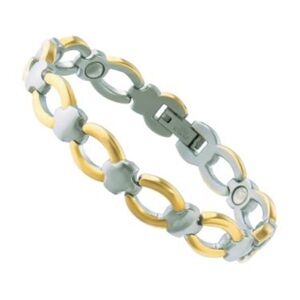 Sabona Ladies Casual Classic Magnetic Link Bracelet Gold/Silver Stainless Steel